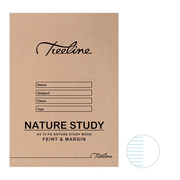 Treeline Nature Study Book - A4 72 pg Nature Study - One side Ruled, one side Blank - White Bond