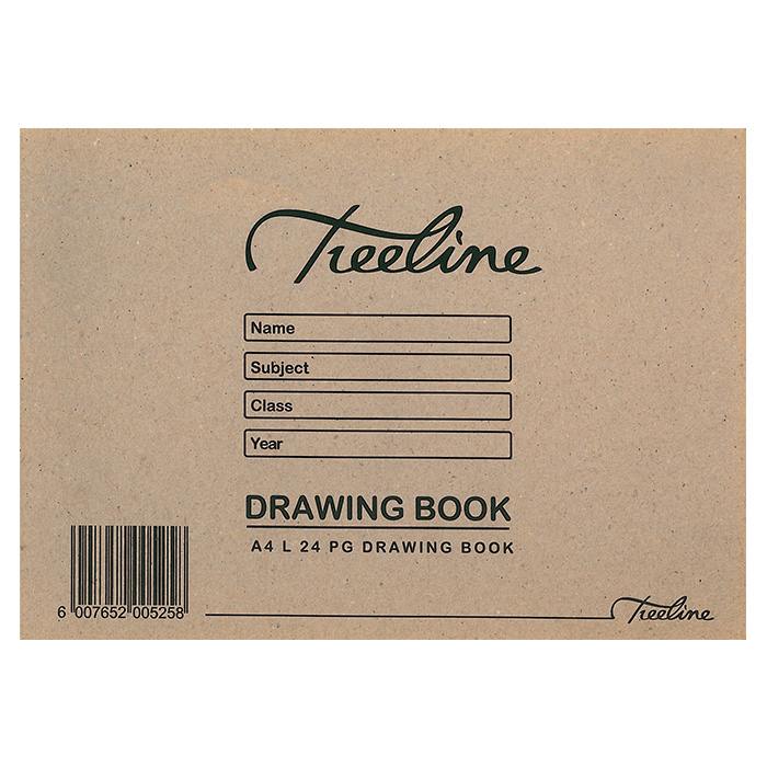 Treeline Drawing Books - A4 Landscape 24 pg Soft Cover - White Bond