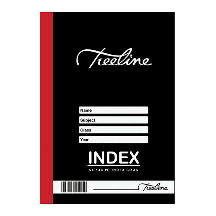 Treeline Index Book - A4 144 pg Quarter Bound Cut Flush - White Bond