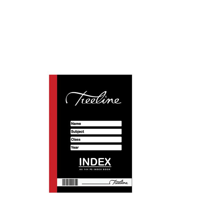 Treeline Index Book - A6 144 pg Quarter Bound Cut Flush - White Bond