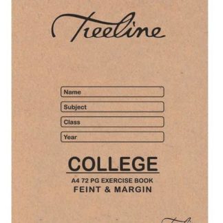 Treeline Exercise Book - A4 College - A4 72 pg Feint & Margin - White Bond