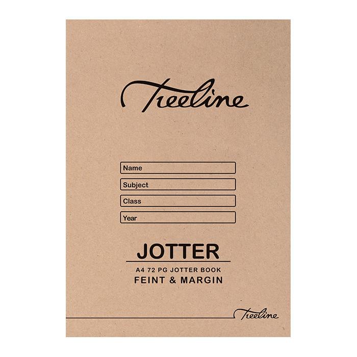 Treeline Scribbling Book - A4 72 pg Scribbler Feint & Margin - Newsprint