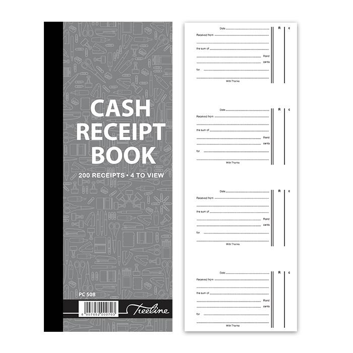 Treeline Cash Receipt Books - 280 x 105 200's