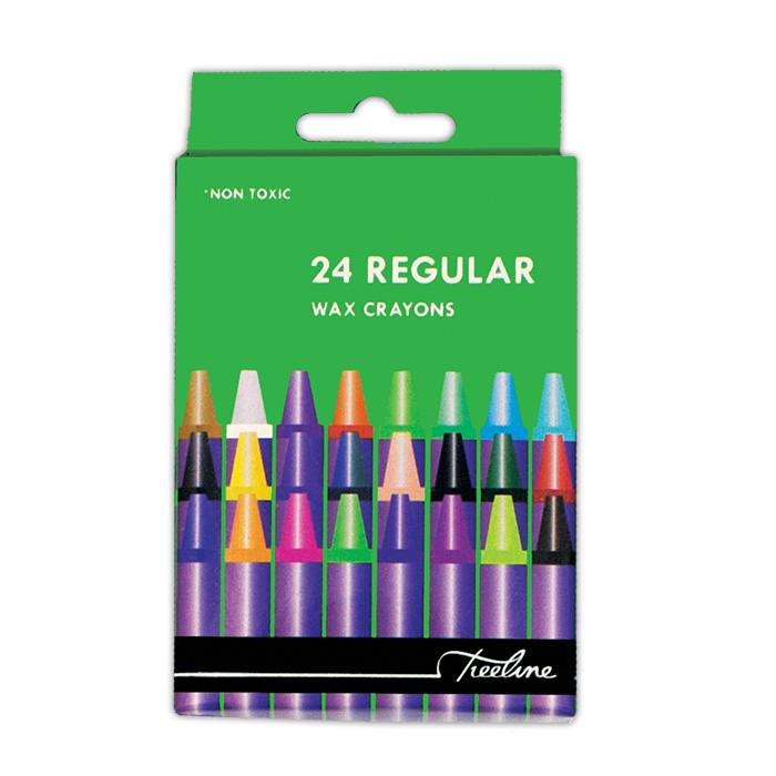 Treeline Wax Crayons - Regular Wax Crayons 24 Piece - Assorted