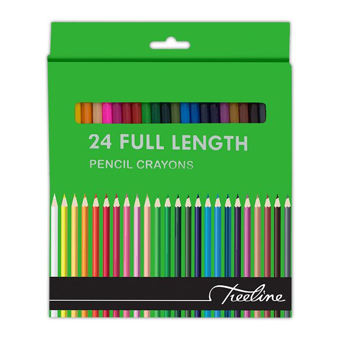 Treeline Pencil Crayons - Full Length - Pencil Crayons 24's - Assorted