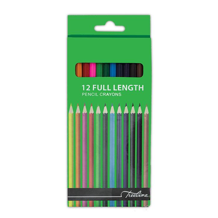 Treeline Pencil Crayons - Full Length - Pencil Crayons 12's - Assorted