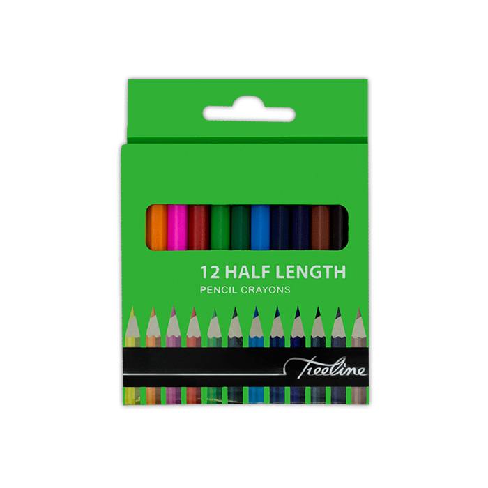 Treeline Pencil Crayons - Half Length - Pencil Crayons 12's - Assorted