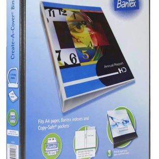 Bantex Create-A-Cover Presentation Binder - A4 2 D Ring 20mm - Black