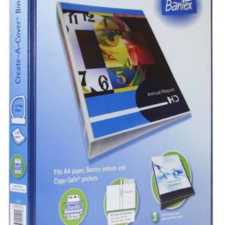 Bantex Create-A-Cover Presentation Binder - A4 2 D Ring 20mm - Blue