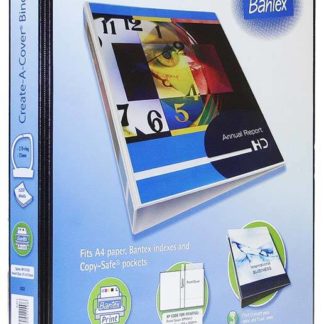 Bantex PVC RingBinders - Create-A-Cover Presentation Binder - A4 4 D Ring 25mm - Black