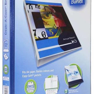 Bantex PVC RingBinders - Create-A-Cover Presentation Binder - A4 4 D Ring 25mm - Blue