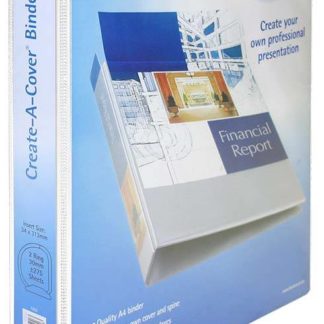 Bantex PVC RingBinders - Create-A-Cover Presentation Binder - A4 4 D Ring 30mm - White