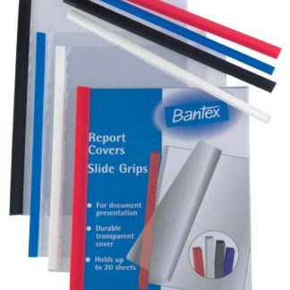 Bantex A4 Transparent PVC Covers & Slide Grips (pkt 5) - Clear