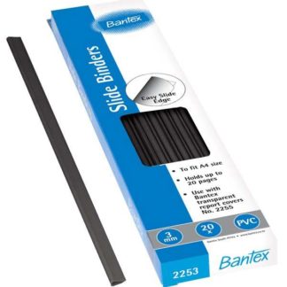 Bantex A4 Slide Grips (pkt 20) - 3mm - 20 sheets - Black