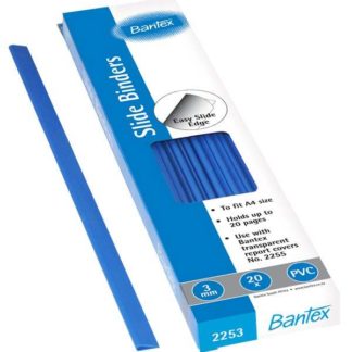 Bantex A4 Slide Grips (pkt 20) - 3mm - 20 sheets - Blue