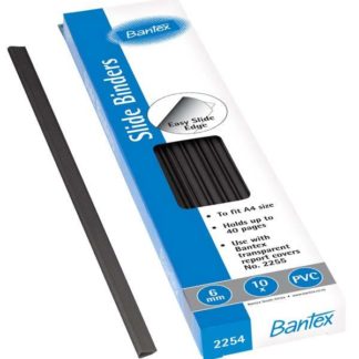 Bantex A4 Slide Grips (pkt 10) - 6mm - 40 sheets - Black