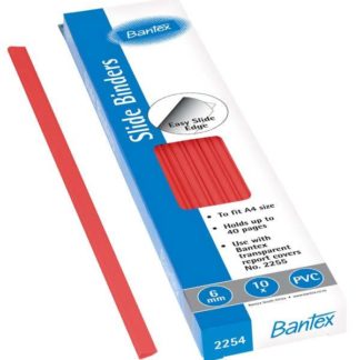 Bantex A4 Slide Grips (pkt 10) - 6mm - 40 sheets - Red