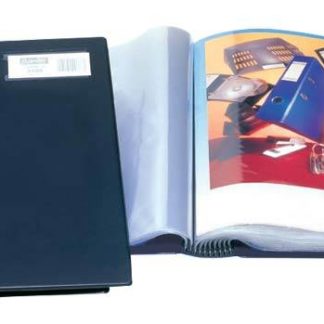 Bantex PVC Rigid Cover - Plastic Rail Holds PP Pockets - A4 3 Fold PVC 20 Pocket Display Book - Black