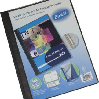 Bantex Create-A-Cover A4 PVC Folder - Black
