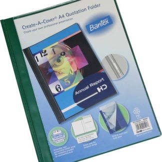 Bantex Create-A-Cover A4 PVC Folder - Green