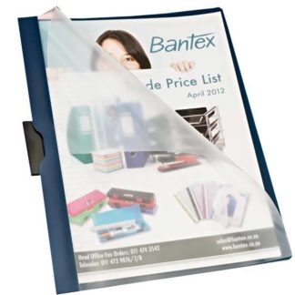 Bantex A4 Slide No Punch Report Covers (30 sheets) - Navy Blue