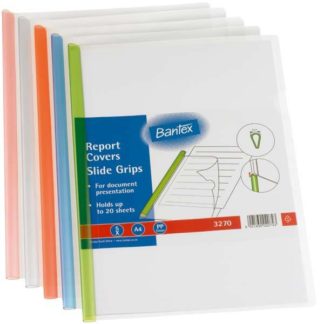 Bantex A4 Transparent PP Covers & Slide Grips (pkt 5) - Clear