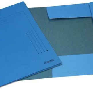 Bantex Smart Folders - 3 Flap Document Folder - Bright Coloured Kraft - 250gsm - Blue