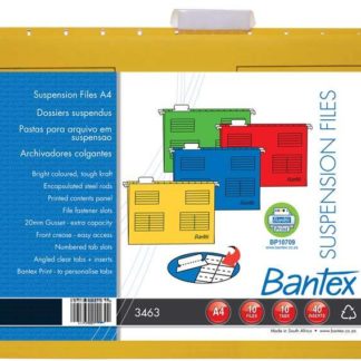 Bantex Suspension Files Retail Pack (Pkt-10) - Yellow