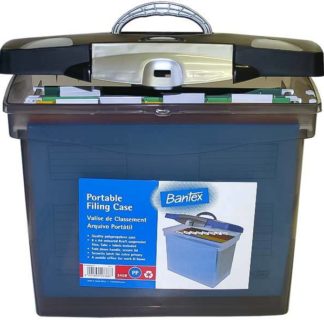 Bantex Portable Suspension File Case - Incl 8 A4 Kraft Suspension Files - Black