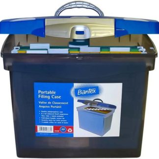 Bantex Portable Suspension File Case - Incl 8 A4 Kraft Suspension Files - Blue
