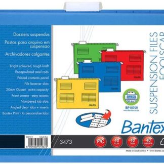 Bantex F/S Suspension Files Retail Pack (Pkt-10) - Cobalt