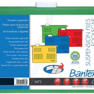Bantex F/S Suspension Files Retail Pack (Pkt-10) - Grass Green