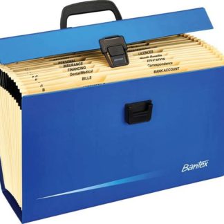 Bantex F/S Portable Expanding File - Rigid Case - 19 part - Cobalt Blue