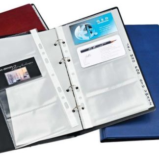 Bantex Business Card Holders - A4 PVC 192 Card Capacity Business Card Holders - Standard Range - Assorted