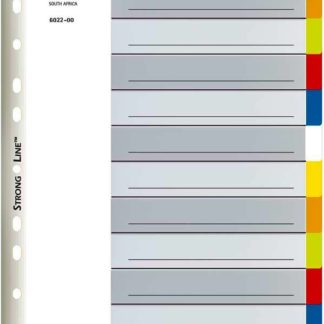 Bantex Polypropylene Dividers - A4 12 Tab PP Dividers - Assorted