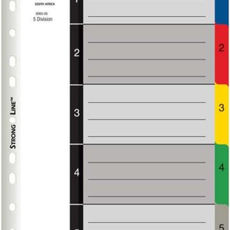 Bantex Polypropylene Dividers - A4 1-5 PP Dividers - Assorted