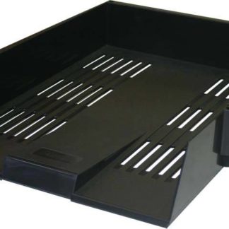 Bantex Letter Tray with Label & Holder - Black