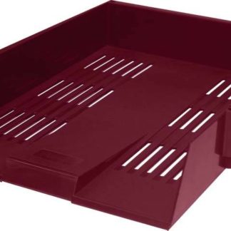 Bantex Letter Tray with Label & Holder - Burgundy