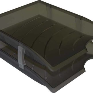 Bantex Optima Letter Tray - Retail Pack (2 Trays & Risers) - Grey