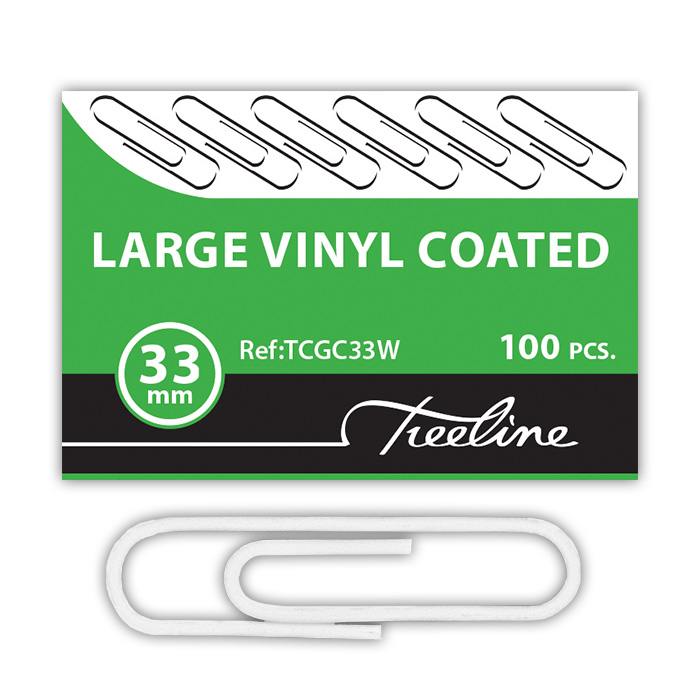 Treeline Gemclips - 33mm PVC Coated White 100?s