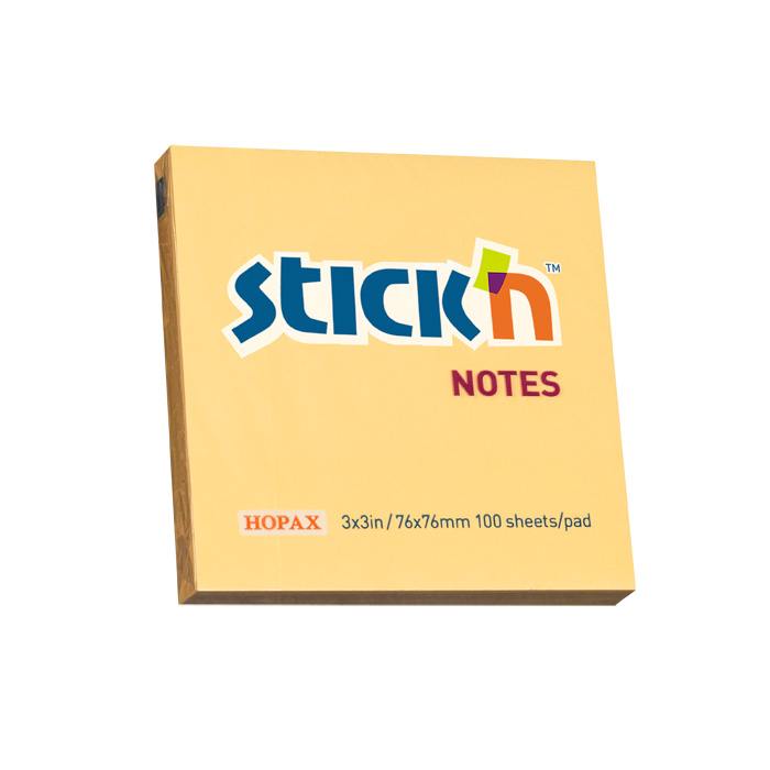 Stick'n 76x76mm Pastel Adhesive Notes Orange