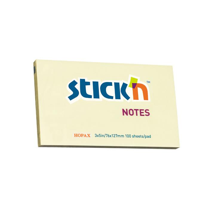 Stick'n 76x127mm Pastel Adhesive Notes Yellow