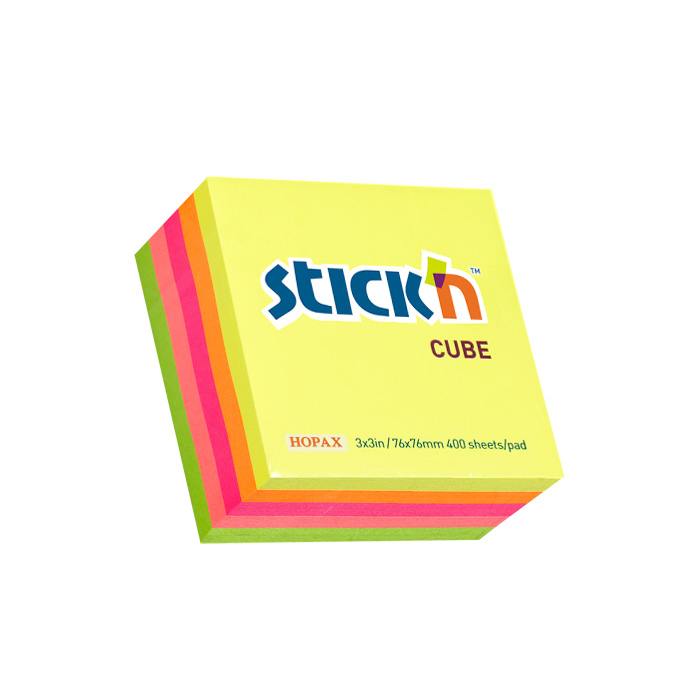 Stick'n 76x76mm Neon cubes - Assorted