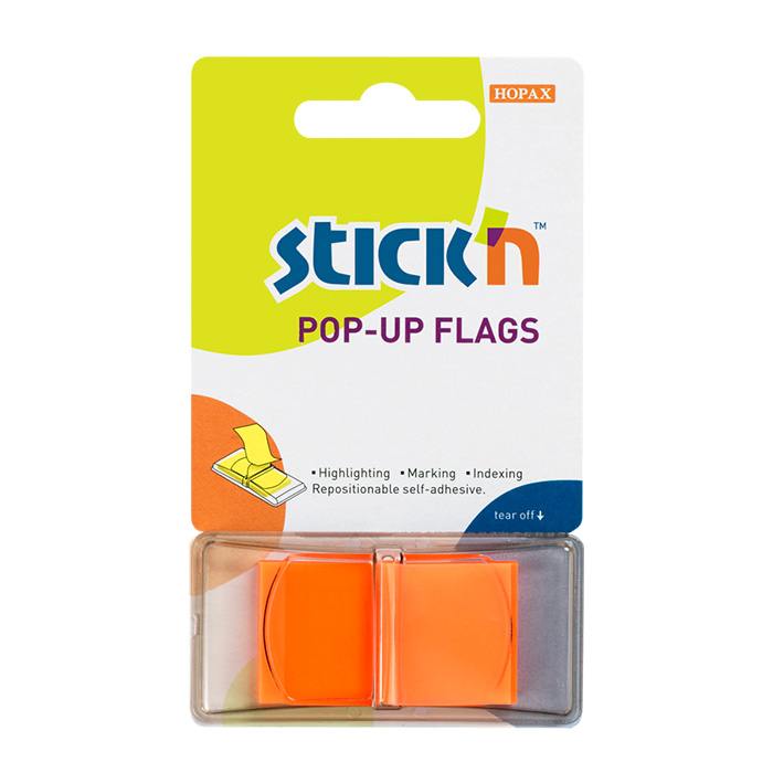 Stick'n Pop-up Regular Neon - 45x25mm 50 Sheets per Pad - Orange
