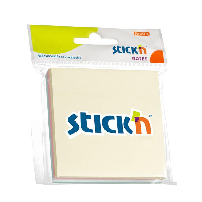 Stick'n 76 x 76 Pastel, 50 Sheets Per Pad, 3 Pads Per Pack