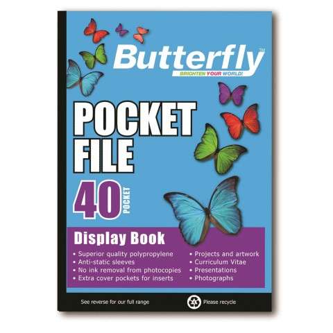 Butterfly Pocket File - A4 40 Page