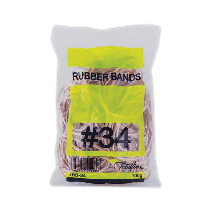 Treeline Rubber Bands 100gm Bags - No. 34 Rubber Bands  - Beige