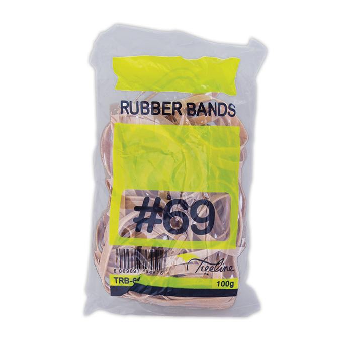 Treeline Rubber Bands 100gm Bags - No. 69 Rubber Bands  - Beige