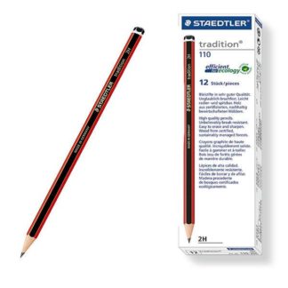 Steadtler Eco Pencils - Tradition Eco 2H Pencils - Red/Black