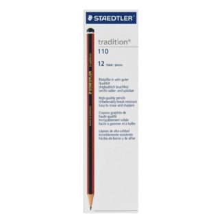 Steadtler Wood Case Pencils - Tradition 110 Pencils - H Boxed 12 - Red/Black